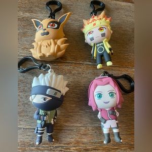 Naruto 4 piece keychain set naruto character keychains new